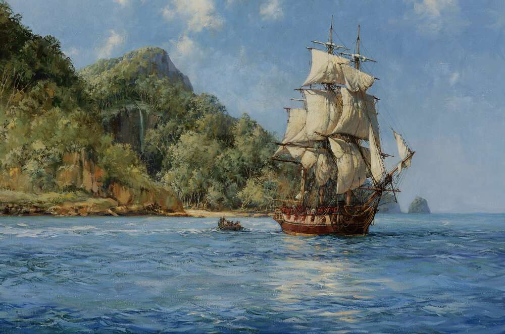 картина-постер Остров сокровищ (Treasure Island) – Монтегю Доусон (Montague Dawson)