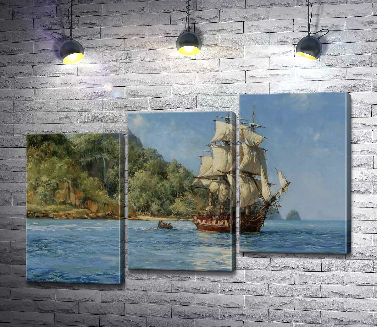 модульная картина Остров сокровищ (Treasure Island) (Модуль №14) – Монтегю Доусон (Montague Dawson)