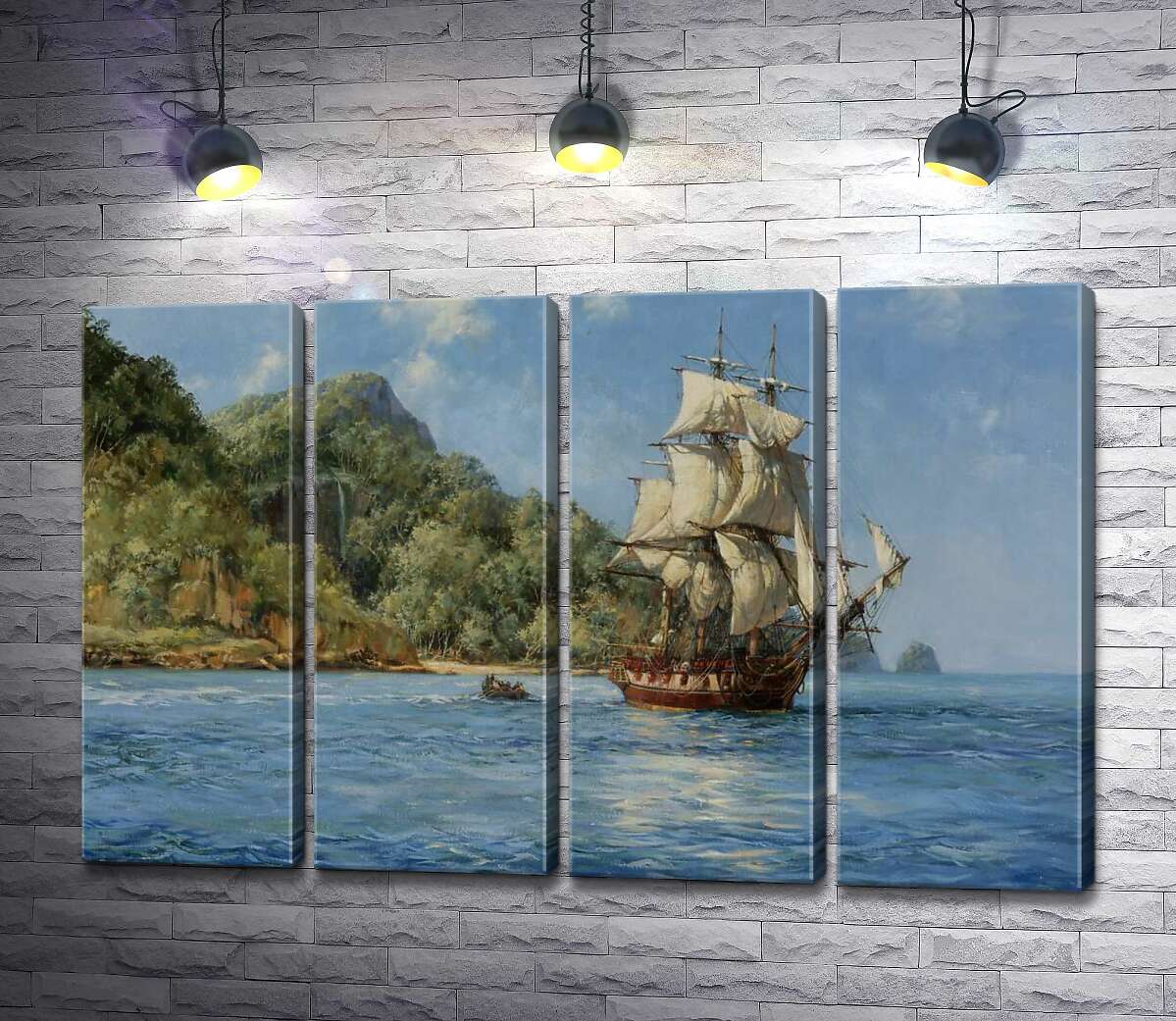 модульна картина Острів скарбів (Treasure Island) (Модуль №24) - Монтегю Доусон (Montague Dawson)