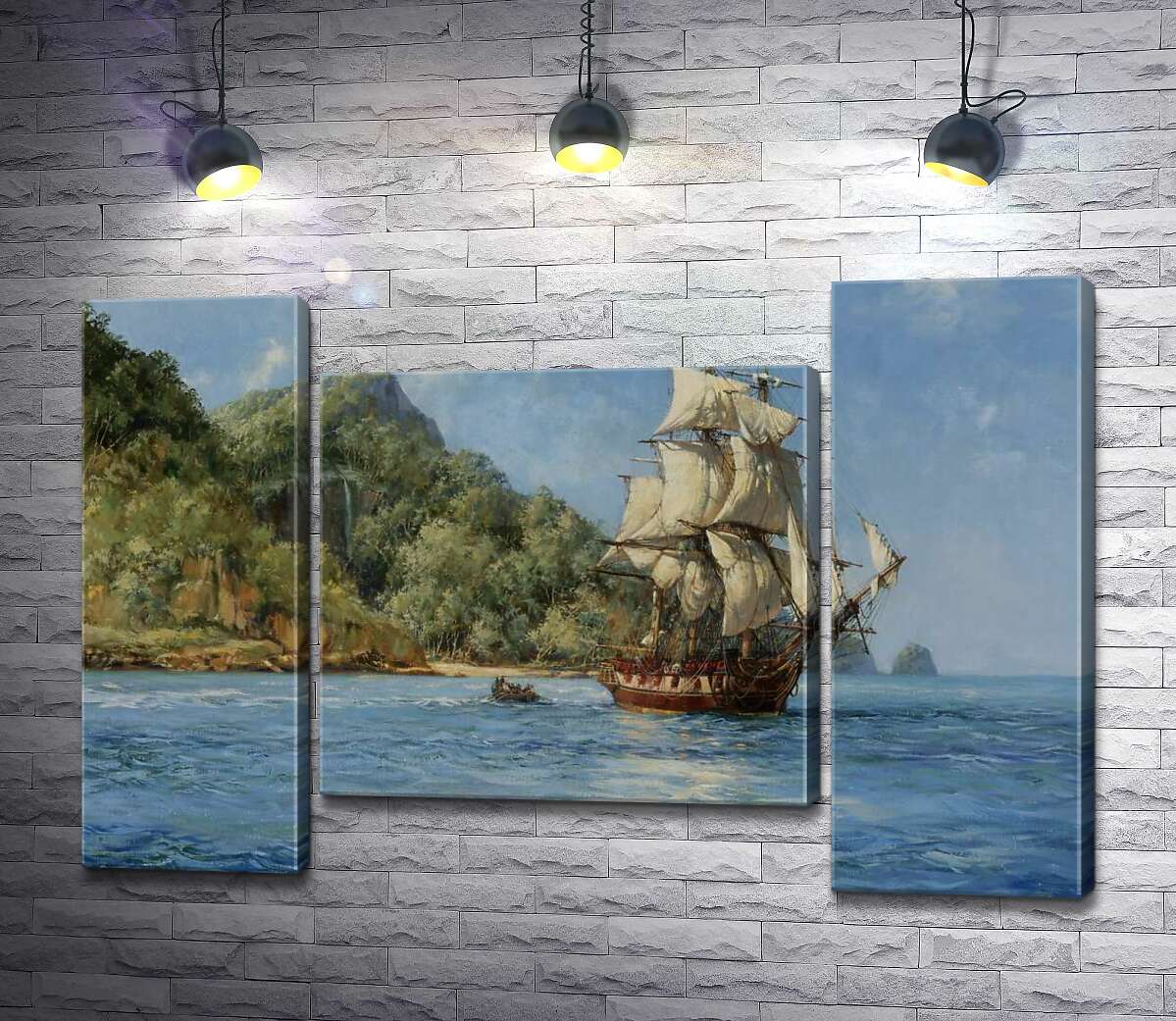 модульная картина Остров сокровищ (Treasure Island) (Модуль №11) – Монтегю Доусон (Montague Dawson)