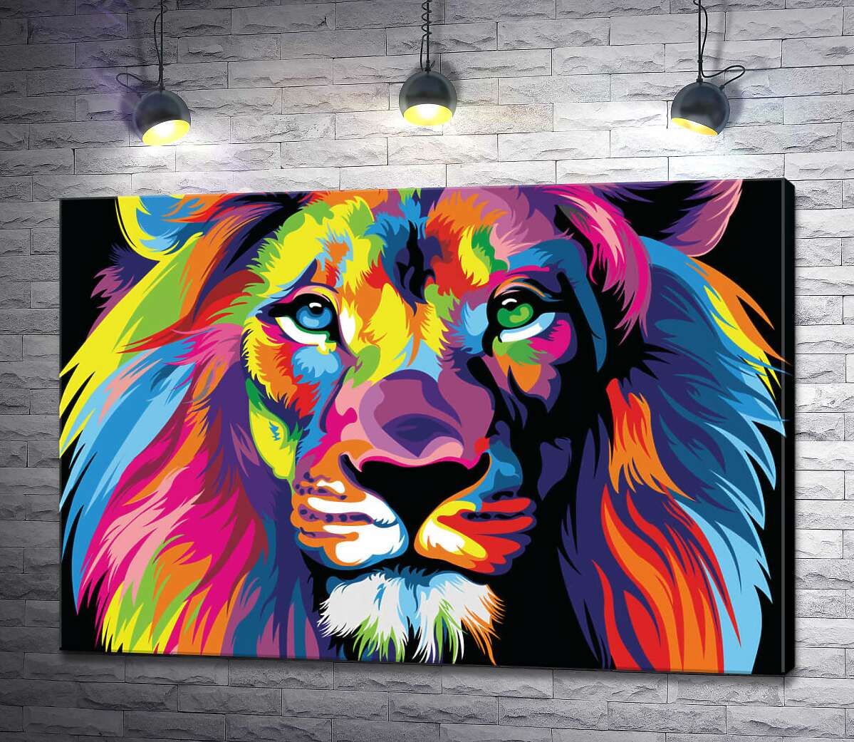картина Кольорова грива могутнього лева