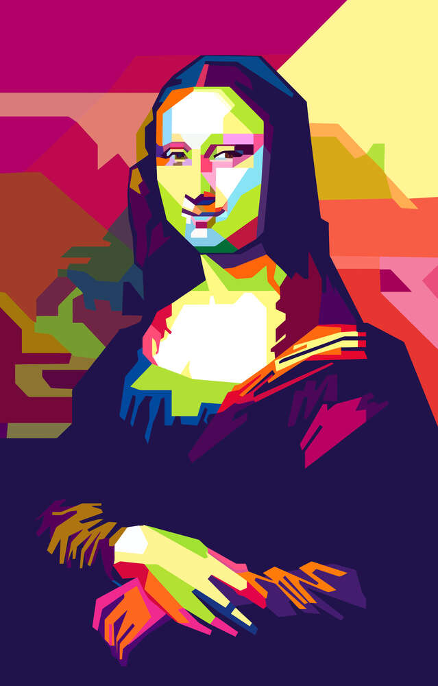 картина-постер Яркие цвета образа Мона Лизы