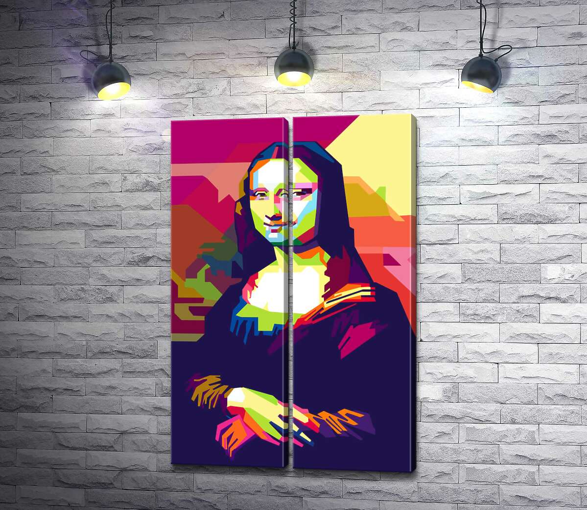 модульная картина Яркие цвета образа Мона Лизы