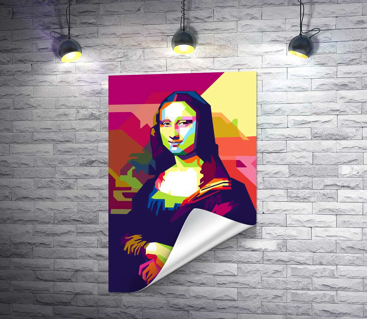 друк Яскраві кольори образу Мона Лізи