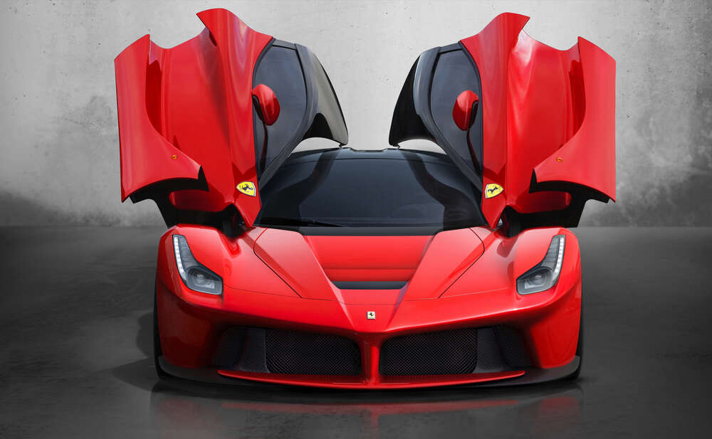 картина-постер Красный автомобиль лимитированной серии Ferrari LaFerrari
