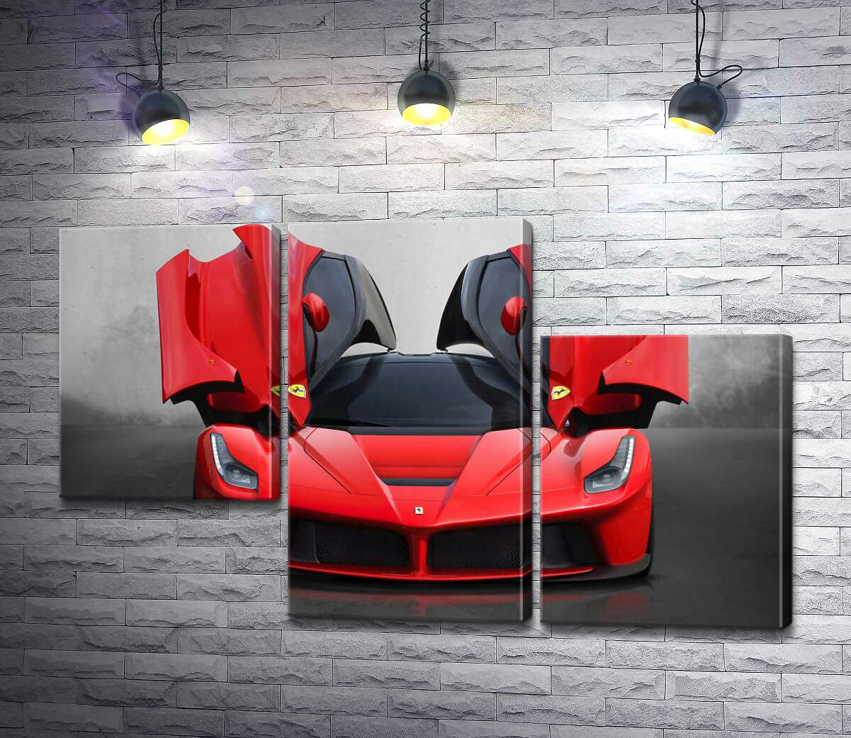 модульная картина Красный автомобиль лимитированной серии Ferrari LaFerrari (Модуль №13)