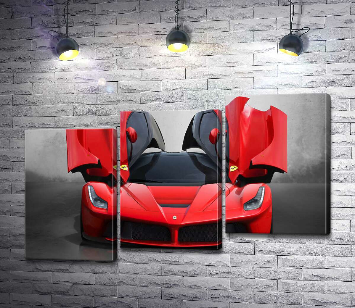 модульная картина Красный автомобиль лимитированной серии Ferrari LaFerrari (Модуль №14)