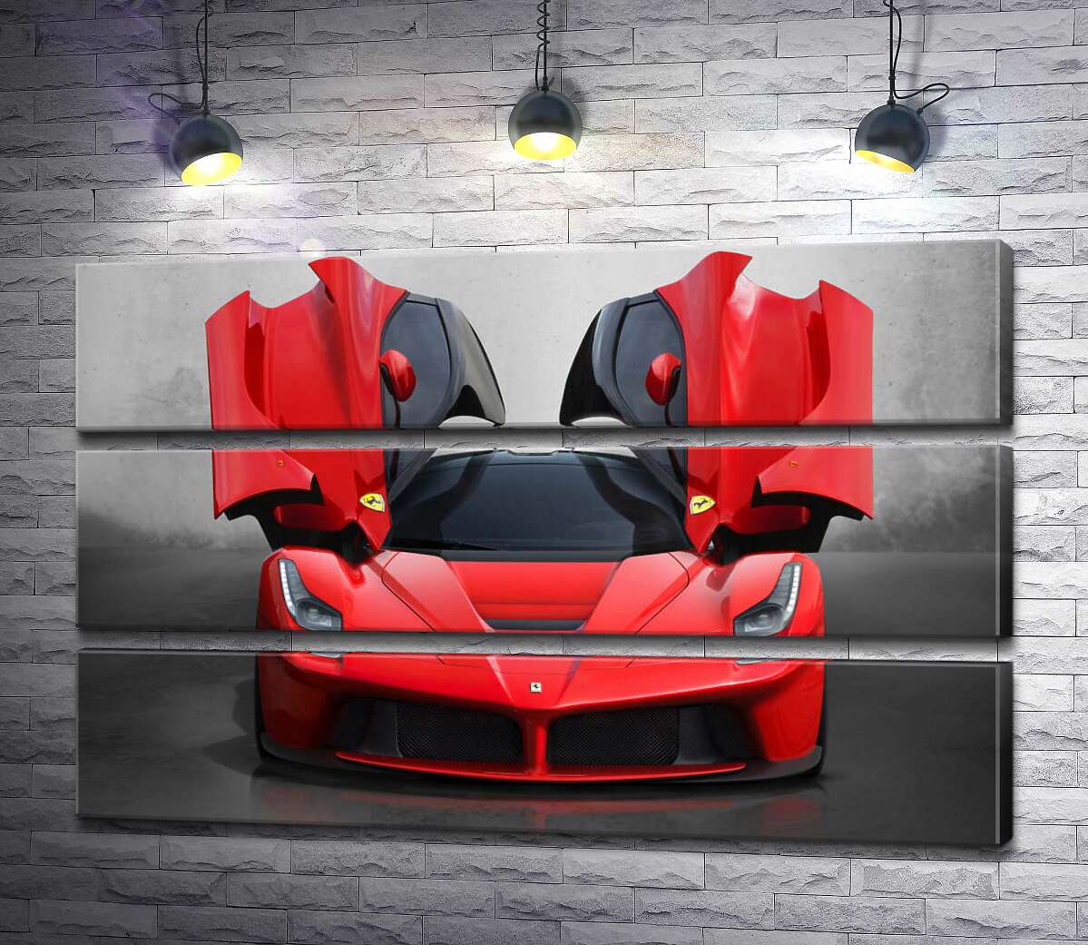 модульная картина Красный автомобиль лимитированной серии Ferrari LaFerrari (Модуль №15)