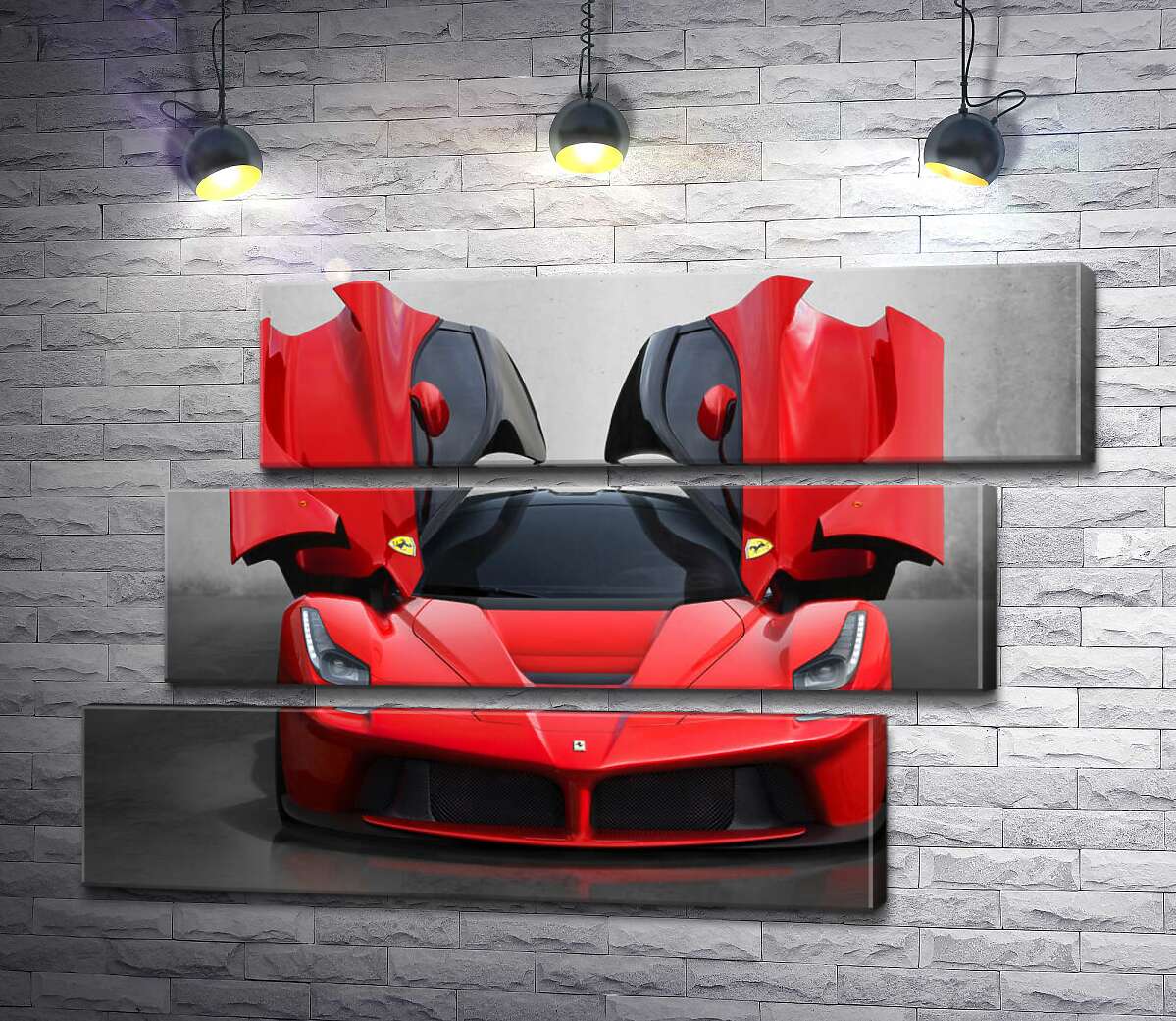 модульная картина Красный автомобиль лимитированной серии Ferrari LaFerrari (Модуль №17)