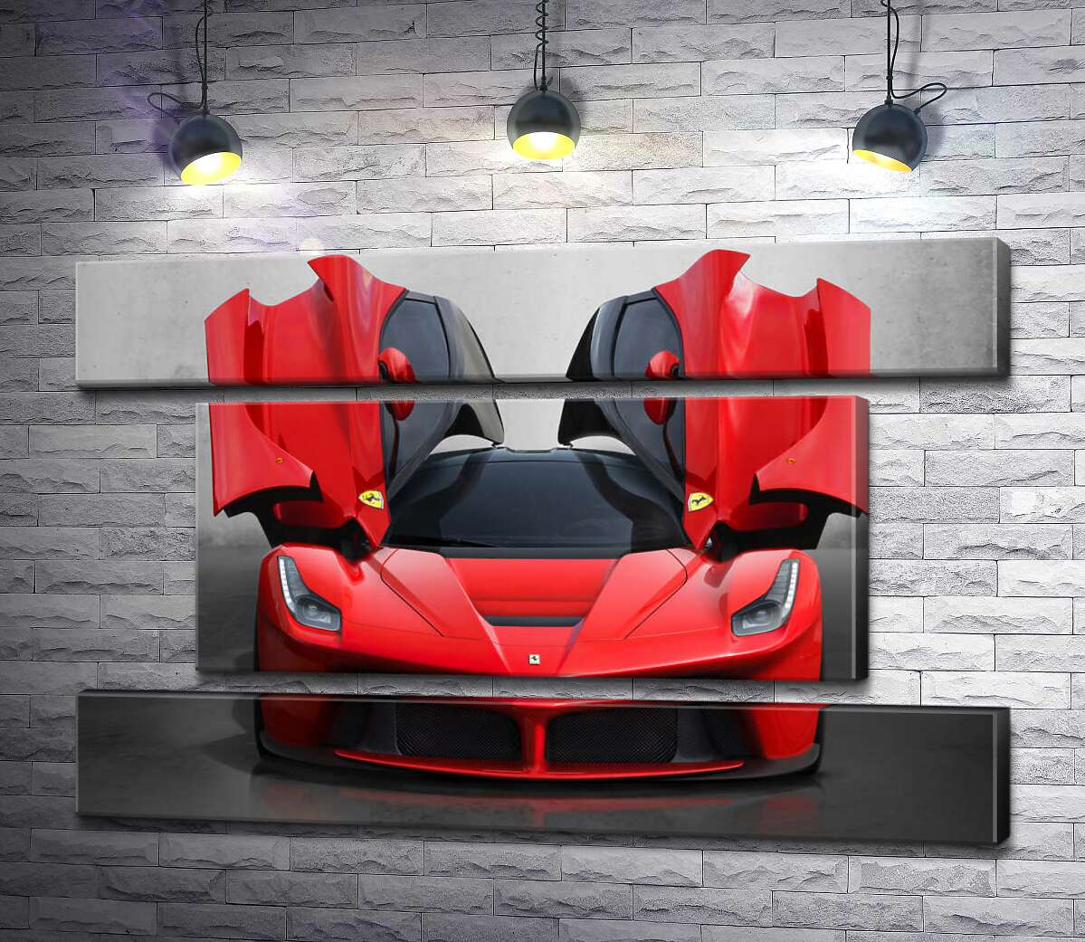модульная картина Красный автомобиль лимитированной серии Ferrari LaFerrari (Модуль №18)