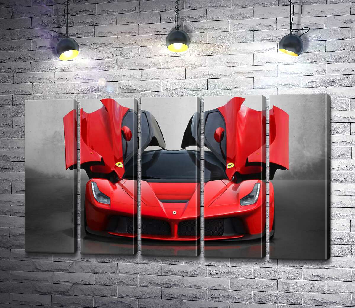 модульная картина Красный автомобиль лимитированной серии Ferrari LaFerrari (Модуль №26)