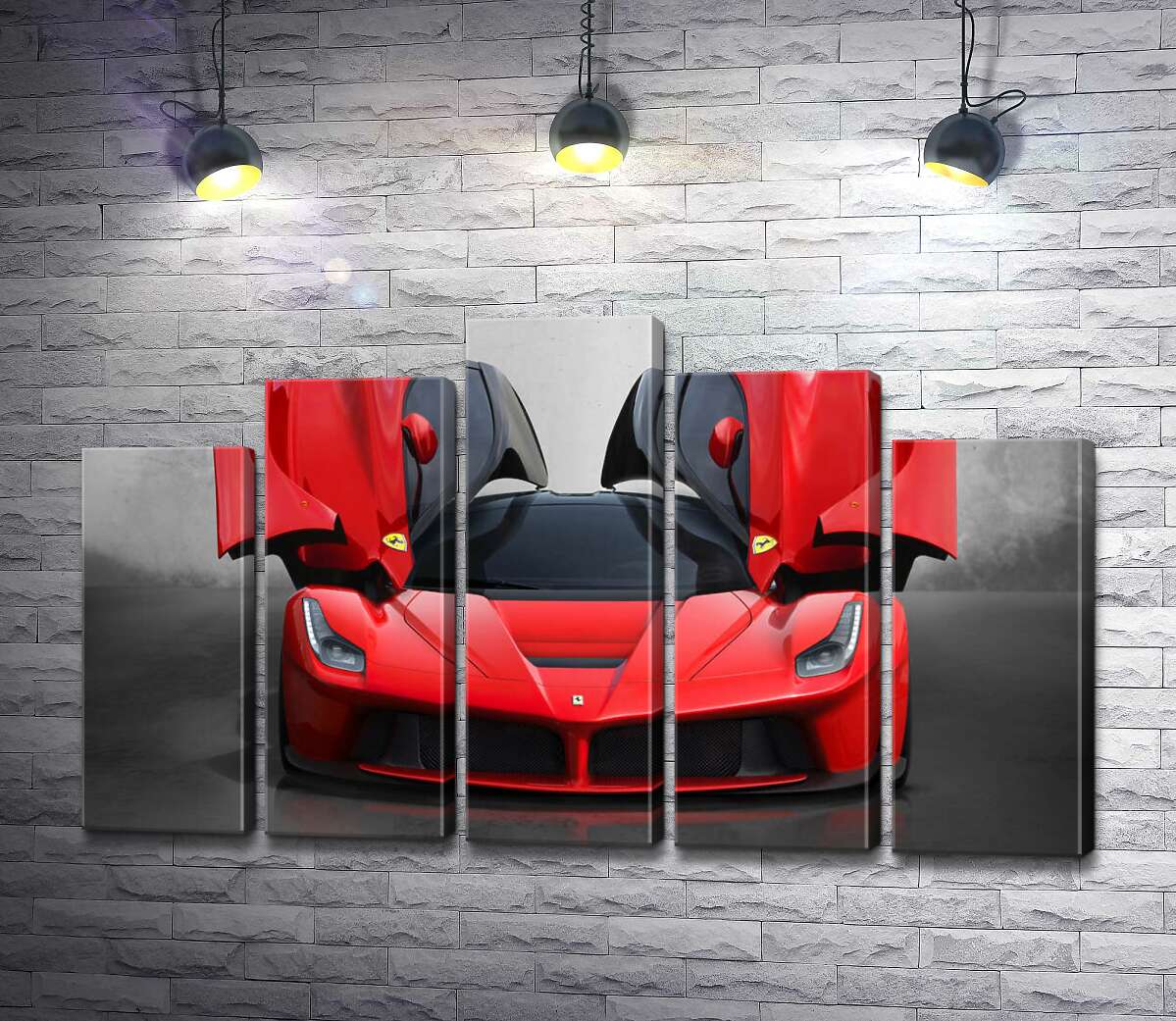 модульная картина Красный автомобиль лимитированной серии Ferrari LaFerrari (Модуль №29)