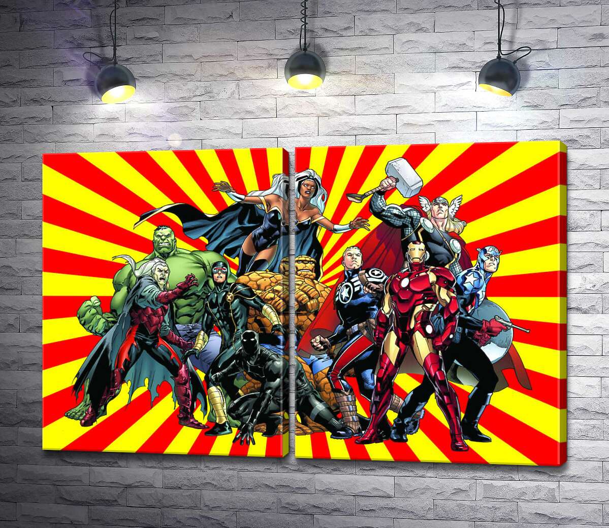 модульна картина Супергерої всесвіту коміксів "Marvel"