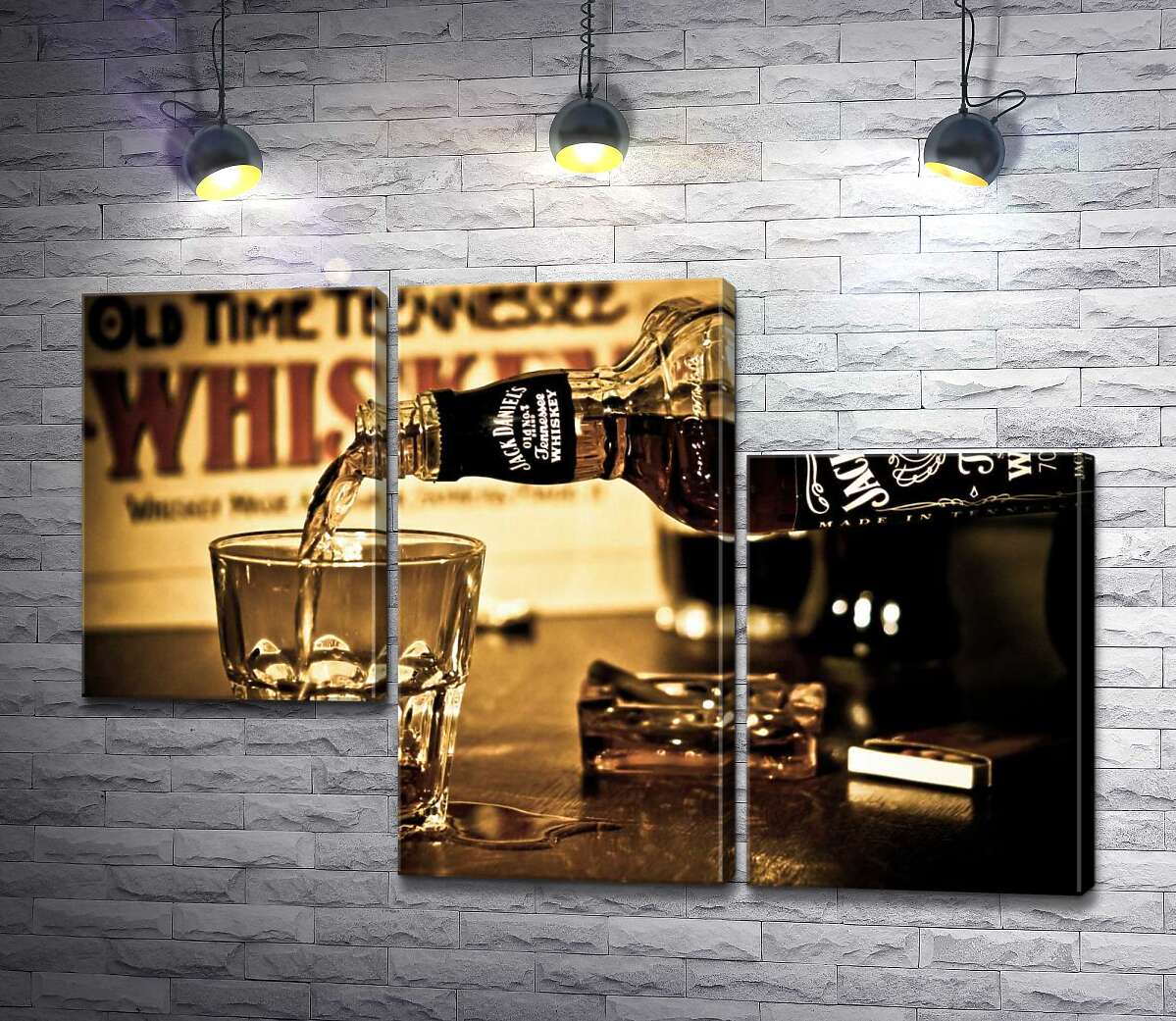 модульна картина Золотистий віскі "Jack Daniel's" ллється у склянку (Модуль №13)