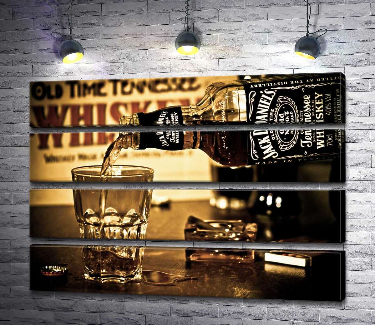 модульна картина Золотистий віскі "Jack Daniel's" ллється у склянку (Модуль №22)
