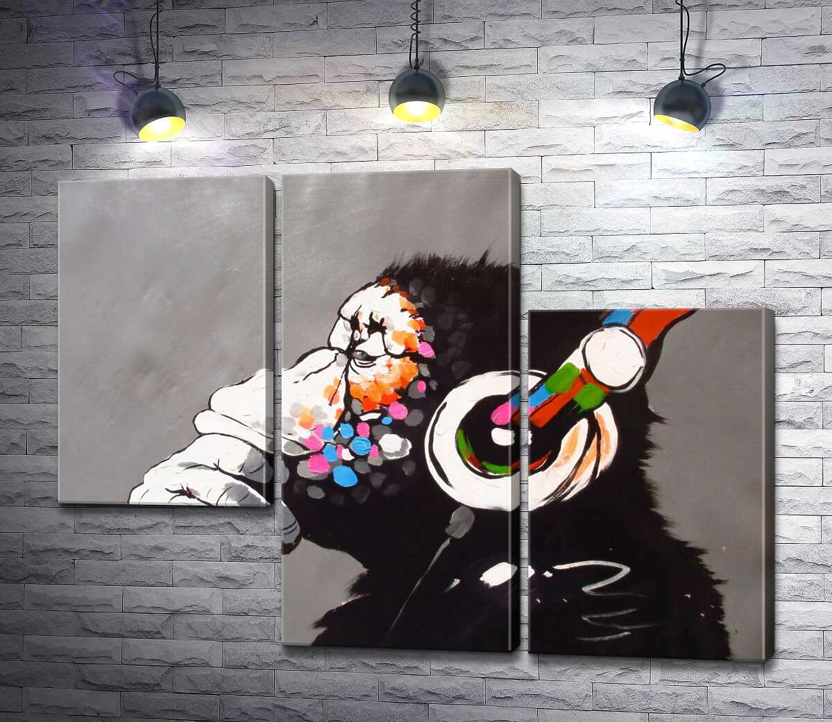модульна картина DJ Мавпа (DJ Monkey) (Модуль №13) - Бенксі (Banksy)