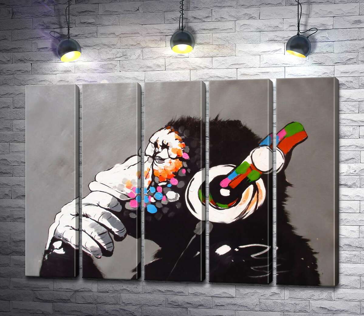 модульна картина DJ Мавпа (DJ Monkey) (Модуль №26) - Бенксі (Banksy)