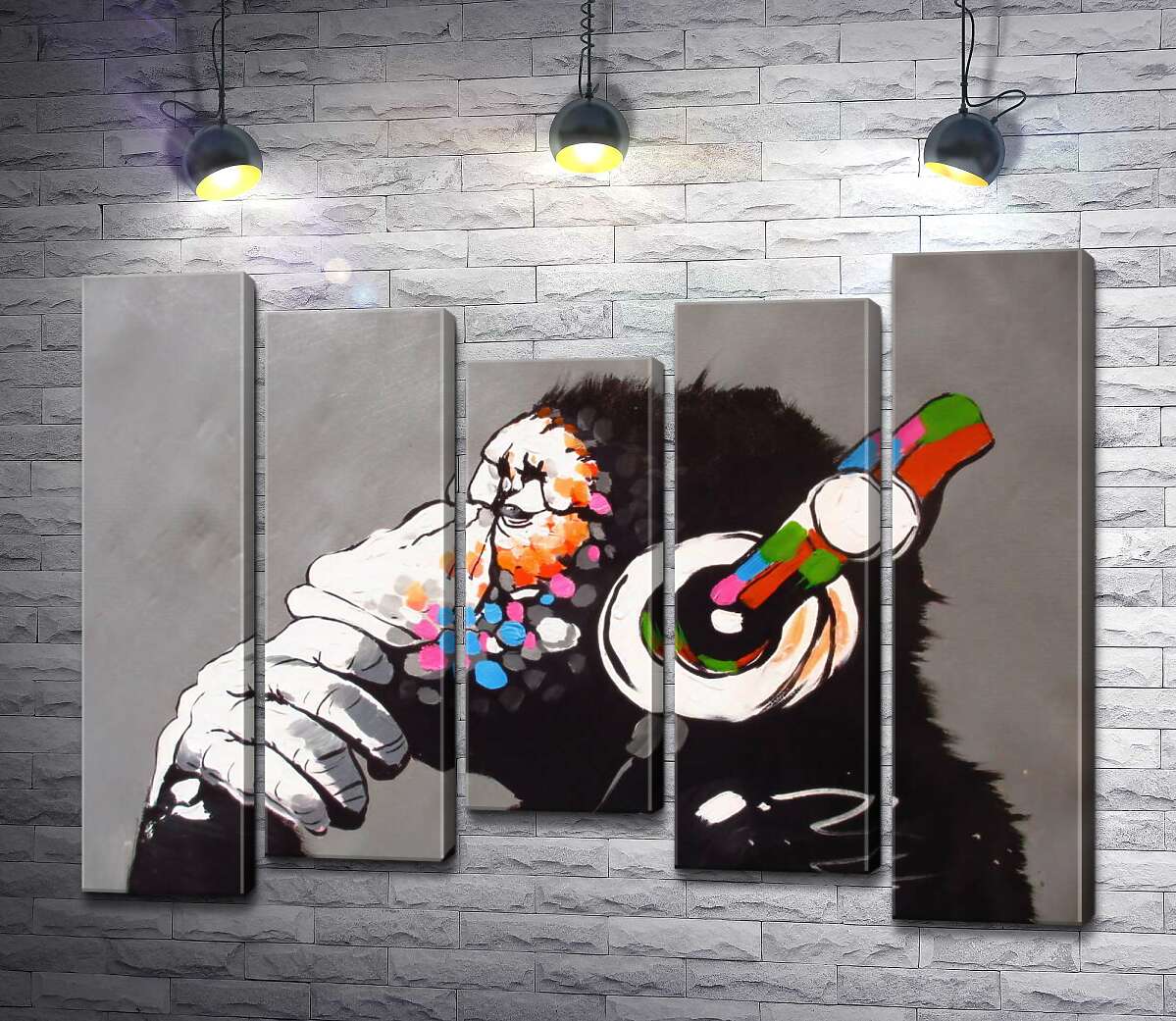 модульная картина DJ Обезьяна (DJ Monkey) (Модуль №27) – Бэнкси (Banksy)
