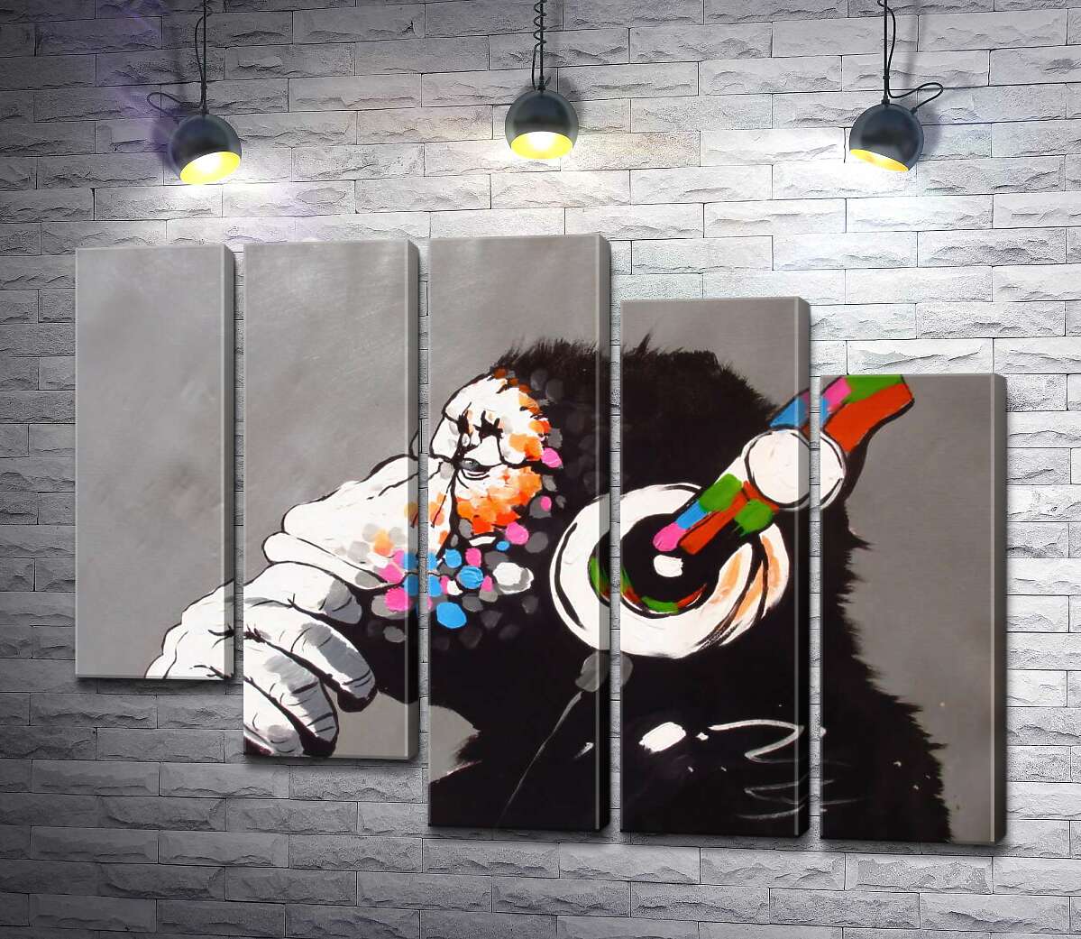 модульна картина DJ Мавпа (DJ Monkey) (Модуль №28) - Бенксі (Banksy)