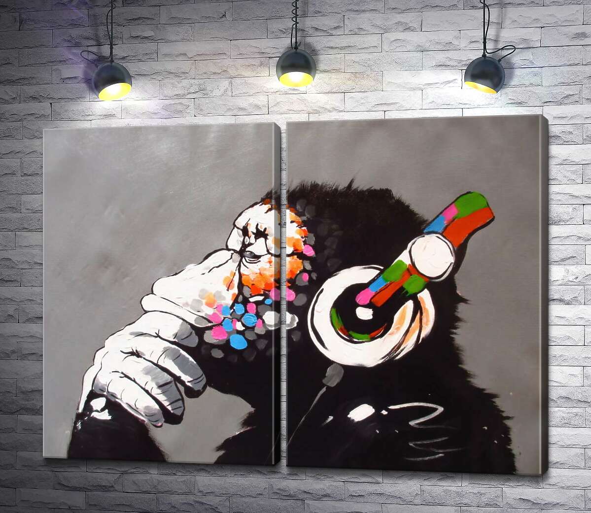 модульна картина DJ Мавпа (DJ Monkey) - Бенксі (Banksy)