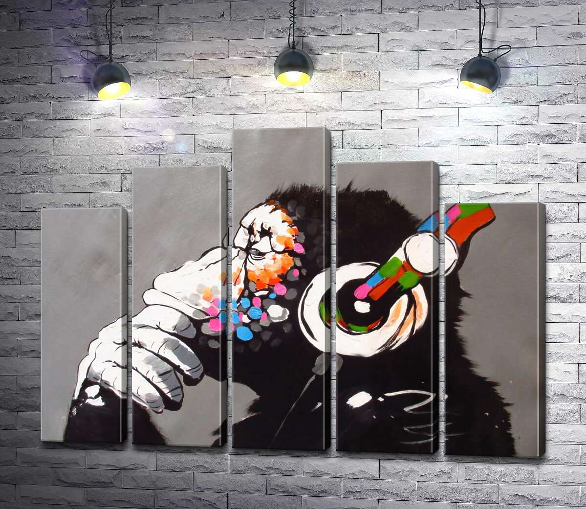 модульна картина DJ Мавпа (DJ Monkey) (Модуль №29) - Бенксі (Banksy)
