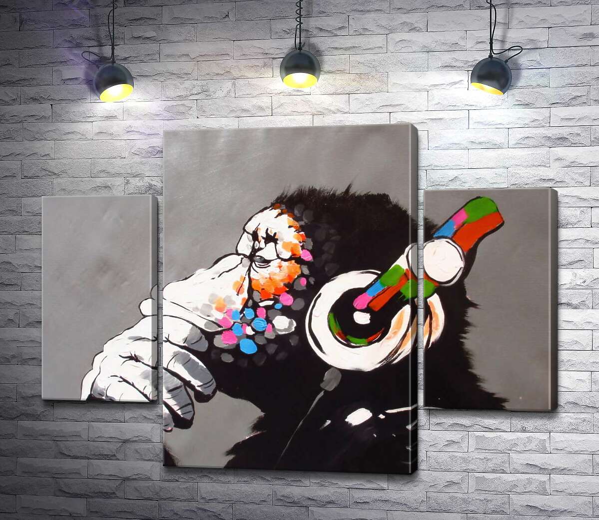модульна картина DJ Мавпа (DJ Monkey) (Модуль №5) - Бенксі (Banksy)