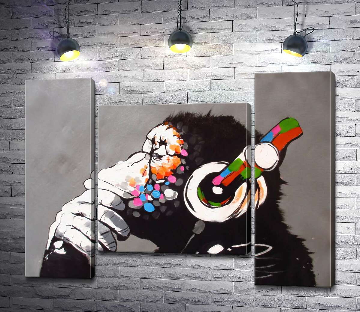 модульна картина DJ Мавпа (DJ Monkey) (Модуль №11) - Бенксі (Banksy)