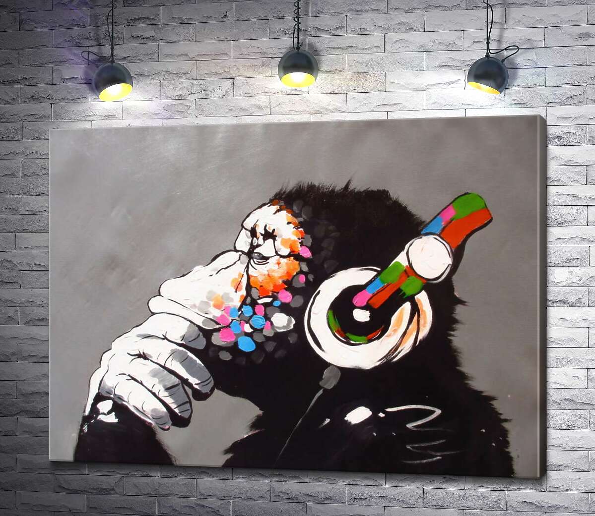картина DJ Обезьяна (DJ Monkey) – Бэнкси (Banksy)