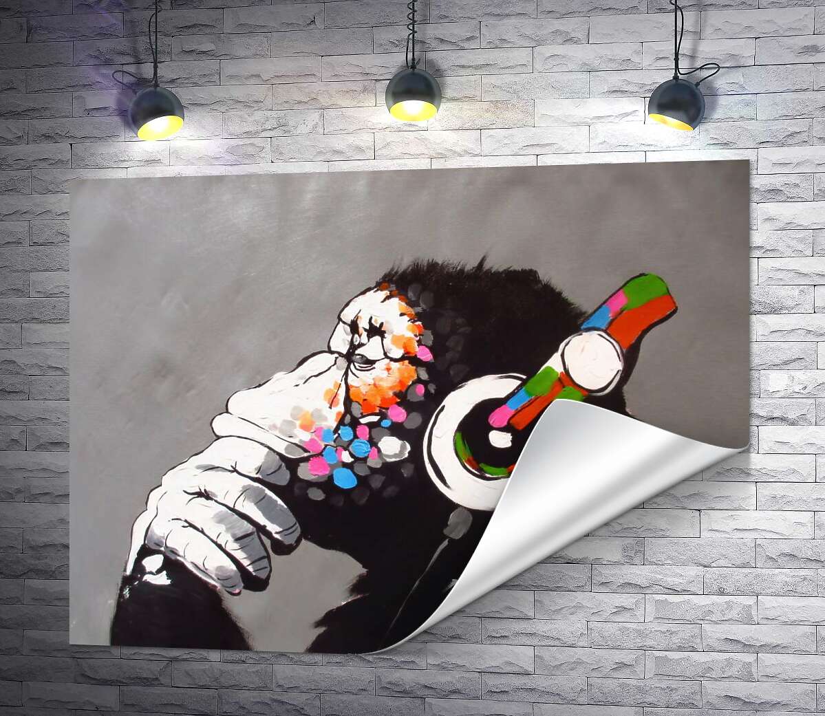 печать DJ Обезьяна (DJ Monkey) – Бэнкси (Banksy)
