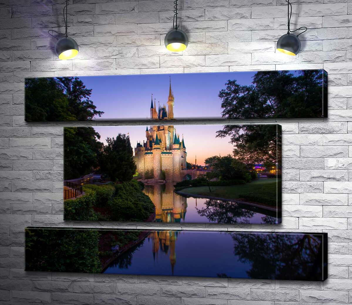 модульна картина Чарівний вечір біля казкового замку Disney (Модуль №18)