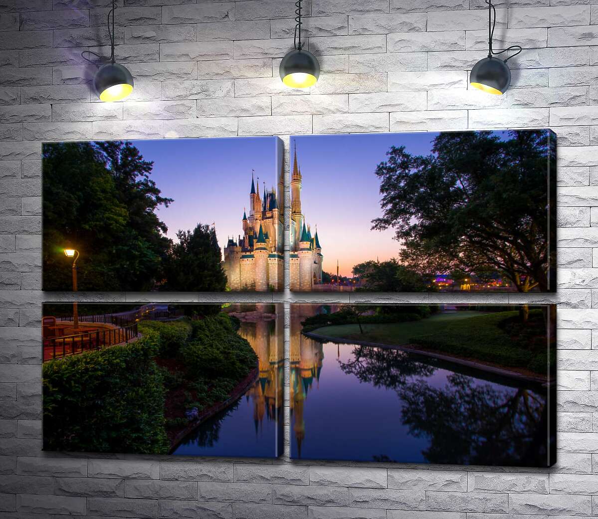 модульна картина Чарівний вечір біля казкового замку Disney (Модуль №25)