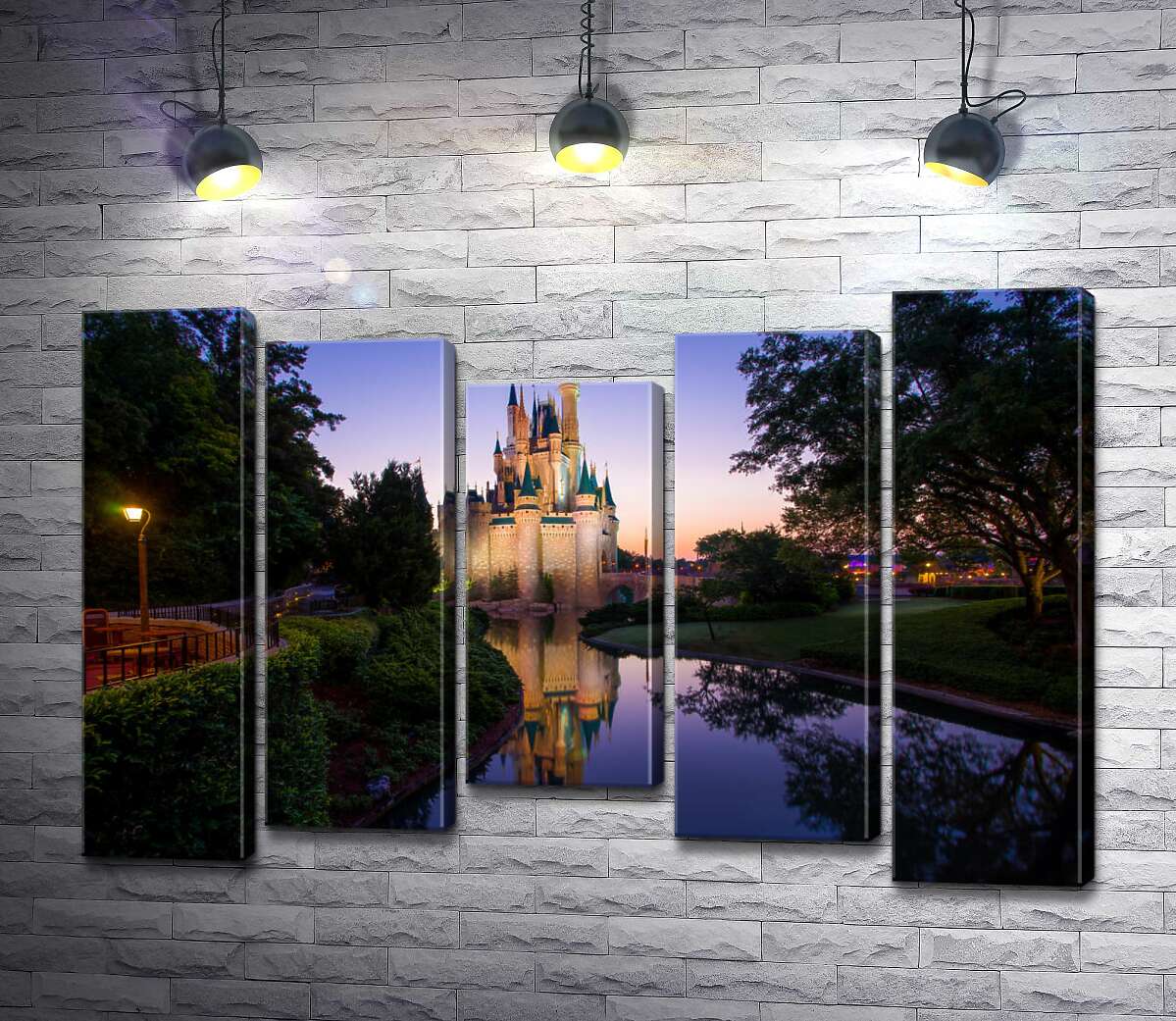 модульна картина Чарівний вечір біля казкового замку Disney (Модуль №27)
