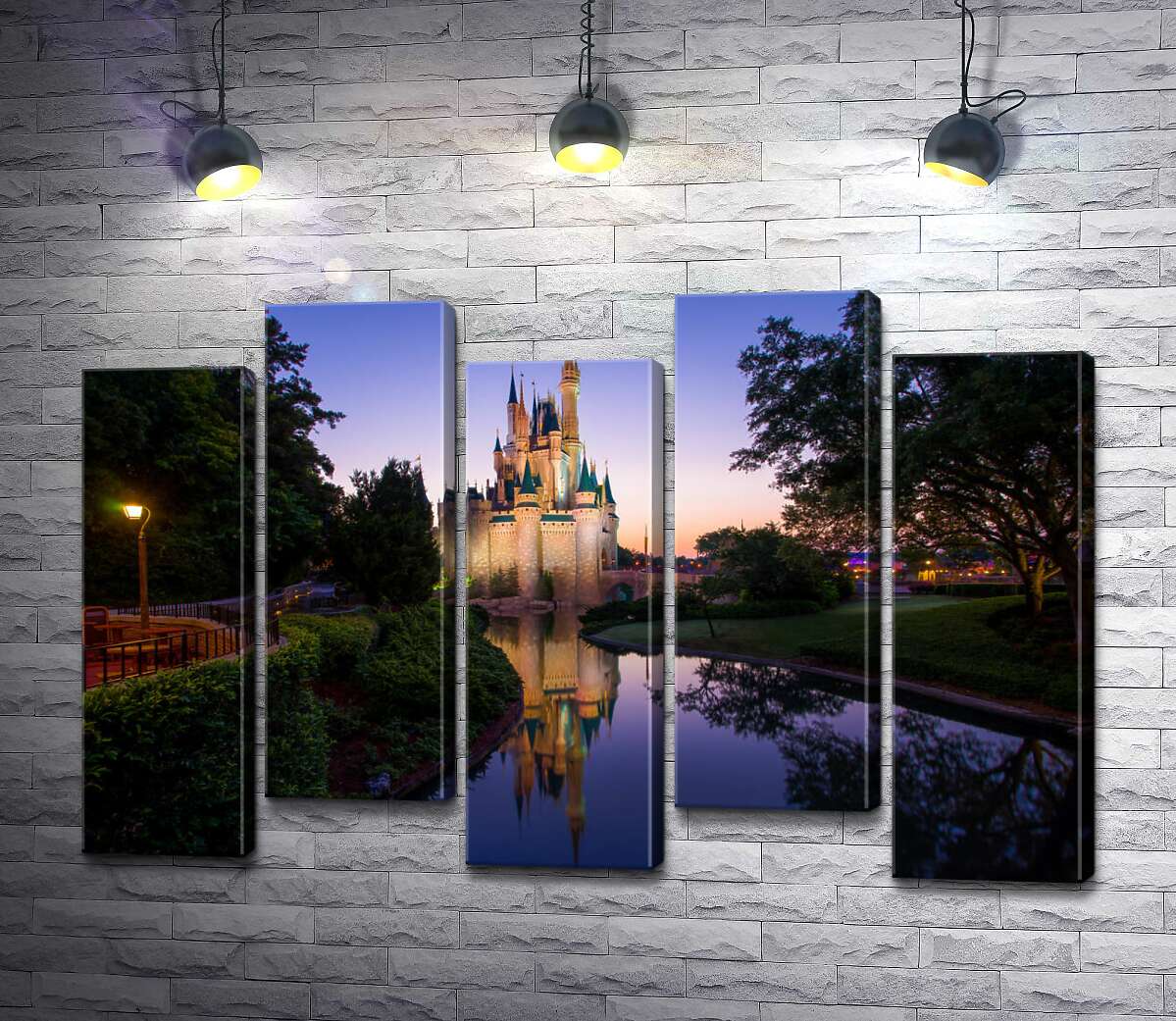модульная картина Волшебный вечер у сказочного замка Disney (Модуль №30)