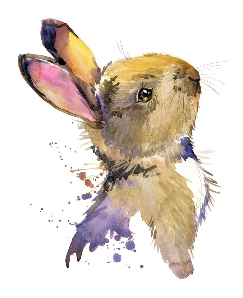 картина-постер Пухнастий силует казкового кролика