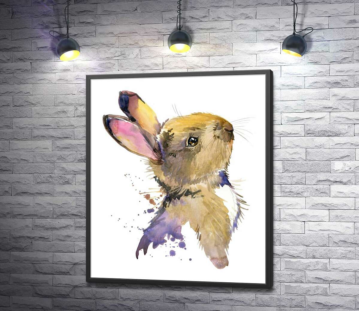 постер Пухнастий силует казкового кролика