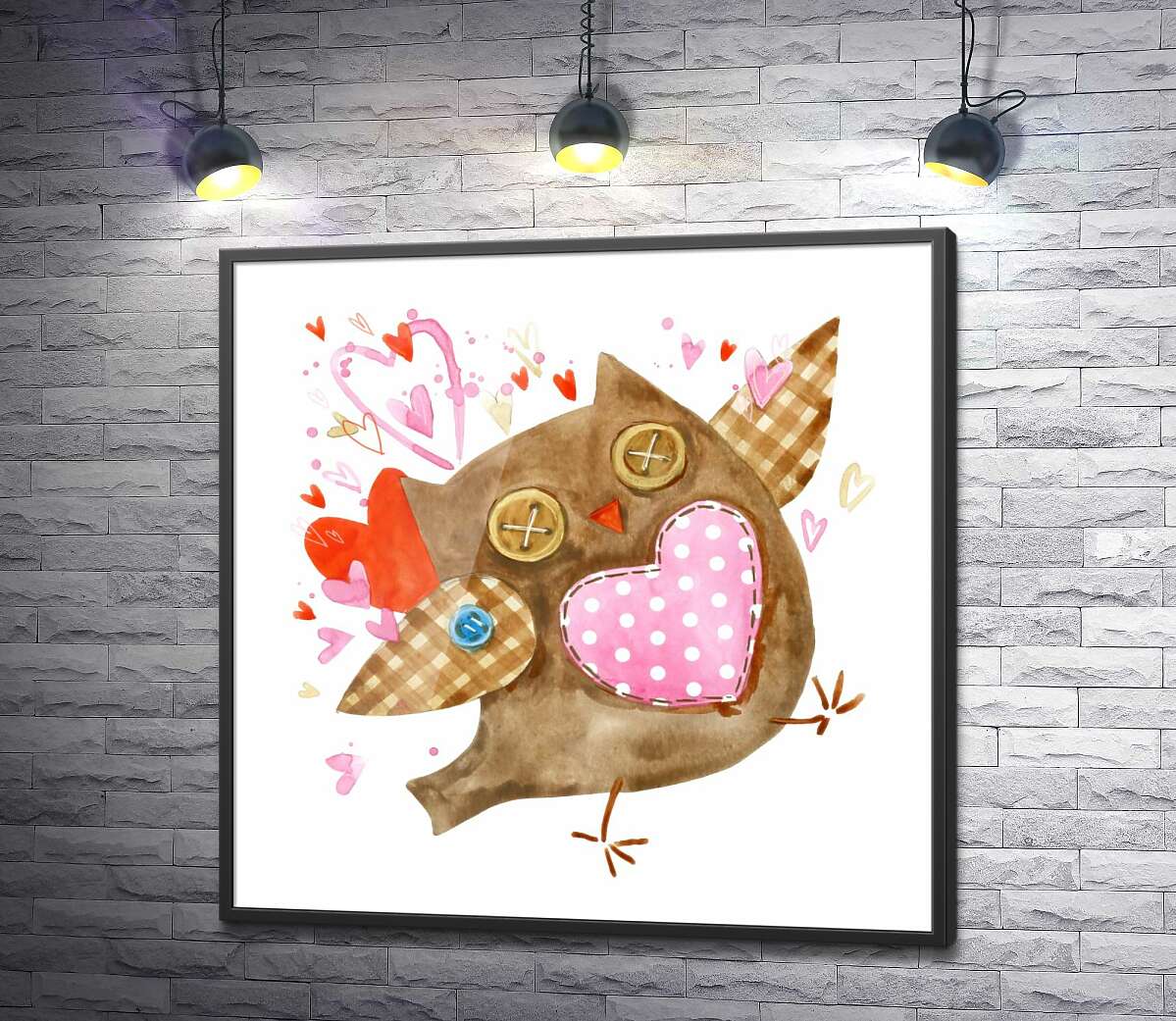 постер Влюбленная игрушечная сова