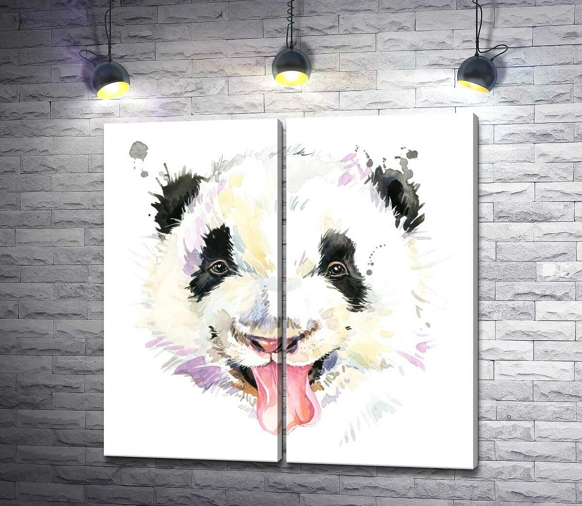 модульна картина Весела панда показує язик
