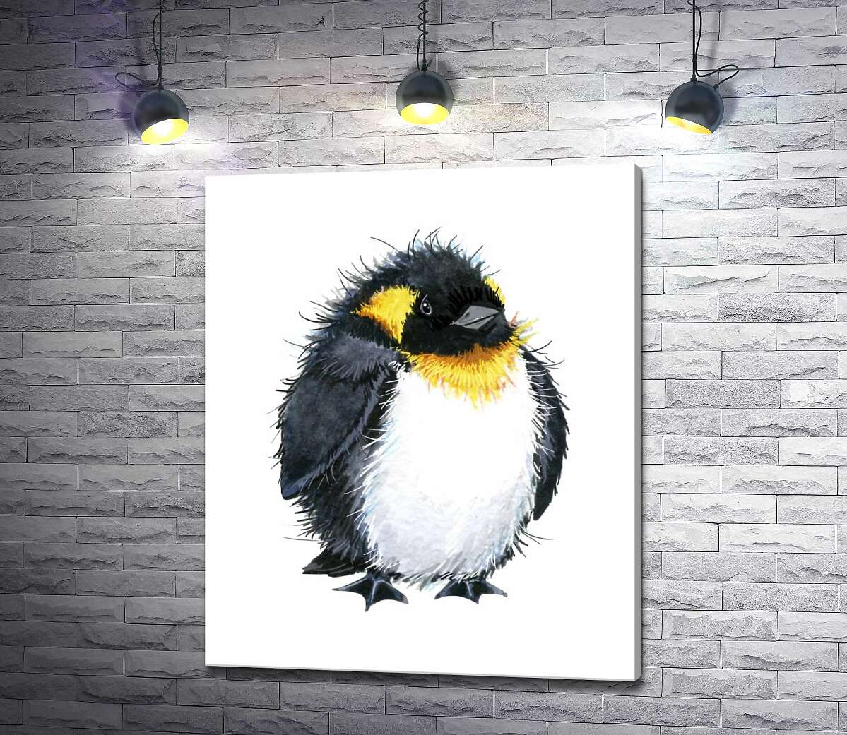 картина Товстенький пінгвін із жовтою шиєю