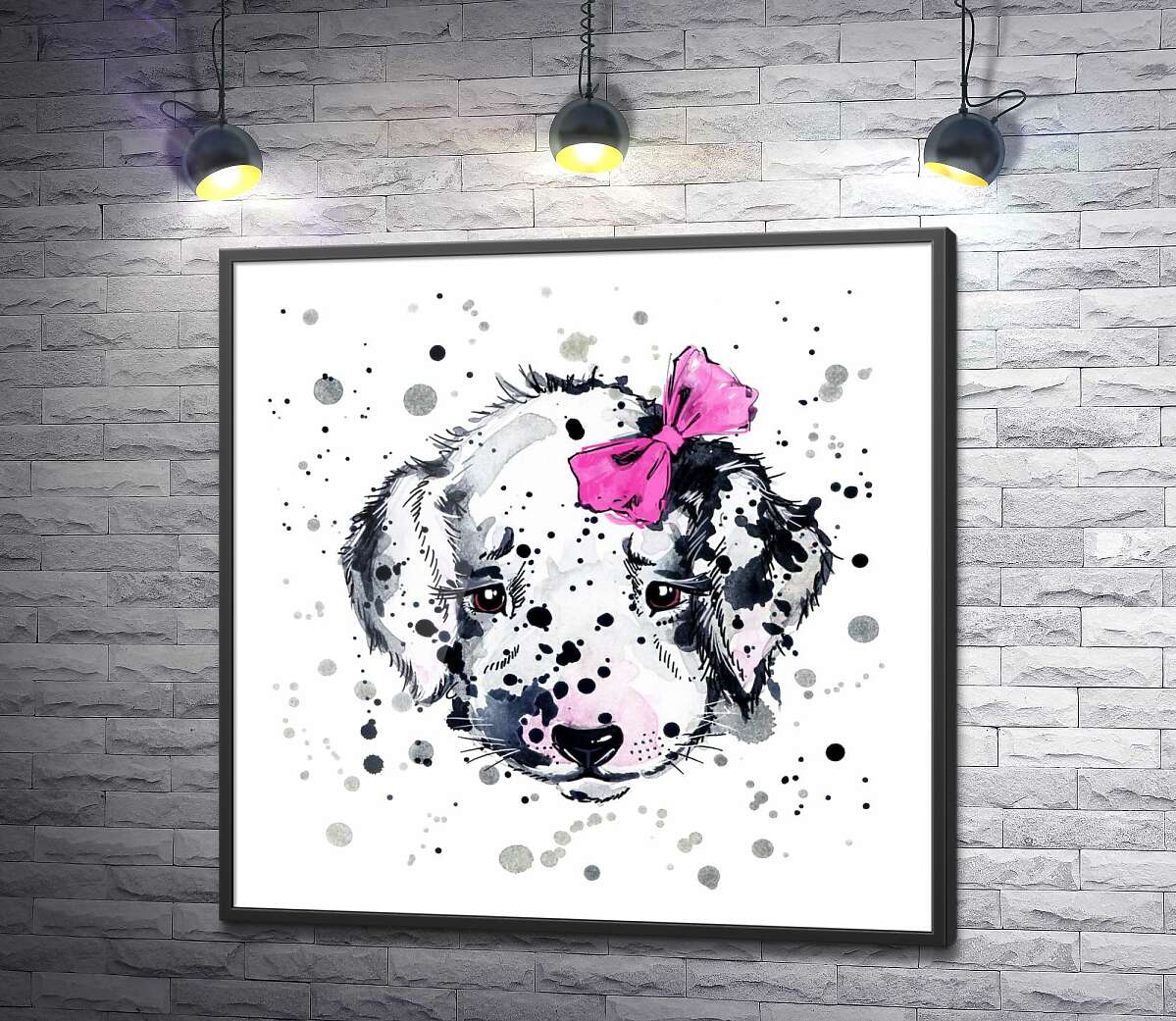 постер Пятнистый щенок далматина