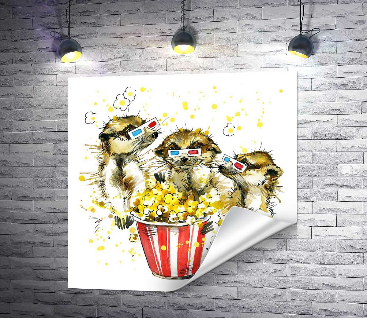 друк Галасливі ховрахи дивляться кіно з попкорном