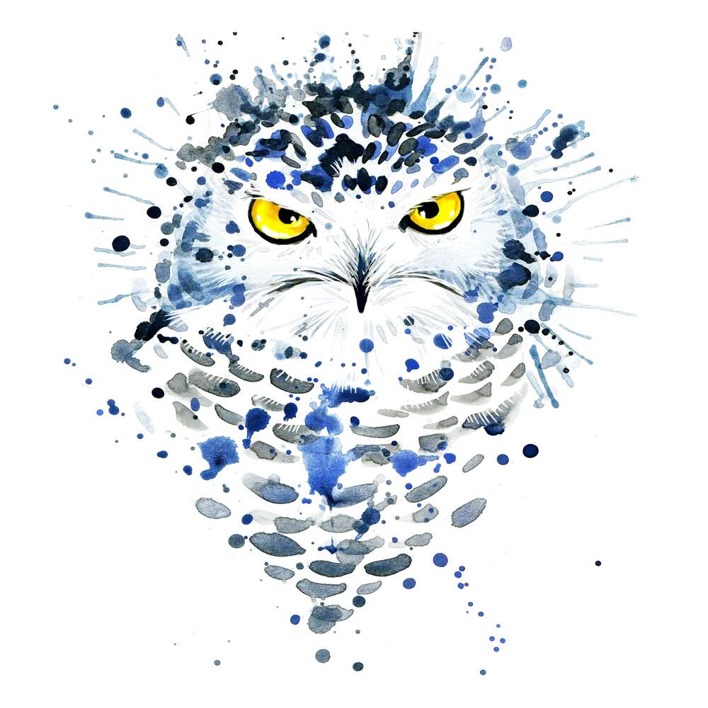 картина-постер Грозный взгляд голубой совы