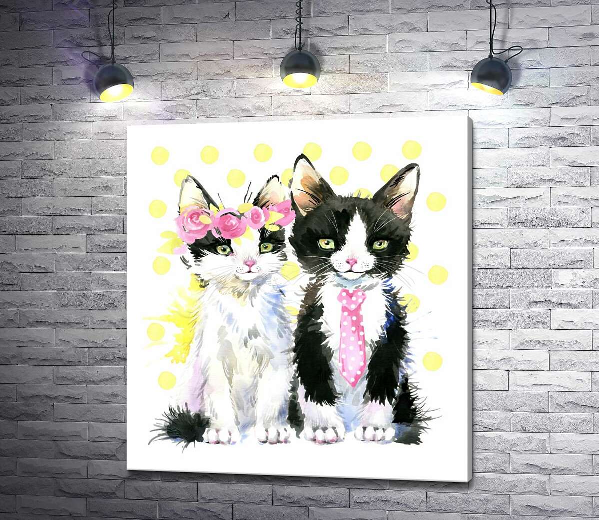 картина Молодожены на кошачьей свадьбе
