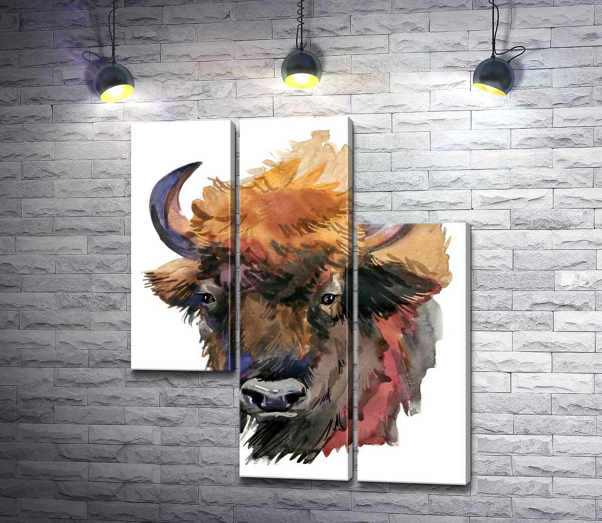 модульна картина Могутній силует зубра (Модуль №13)