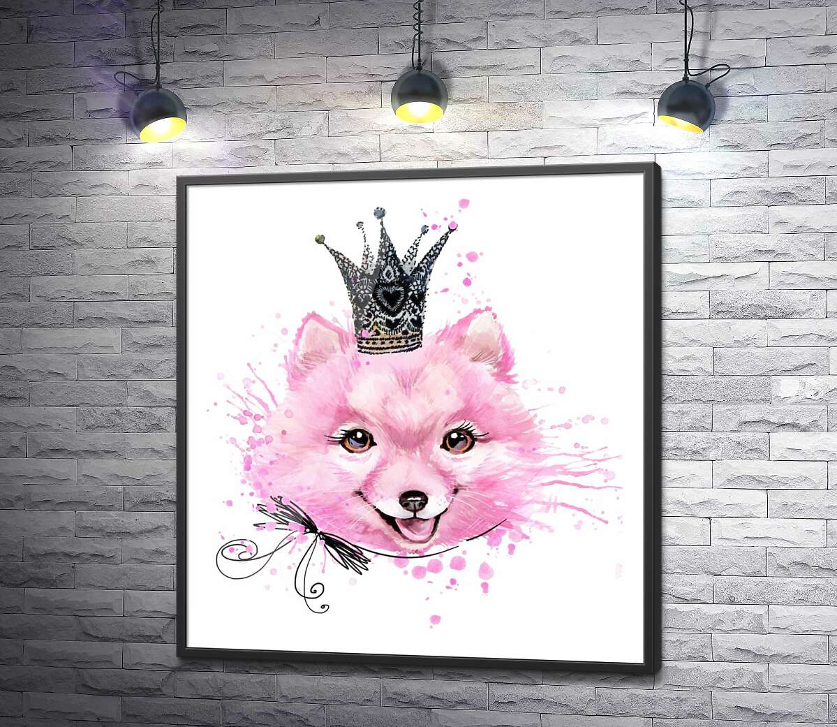 постер Розовая собака в ажурной короне