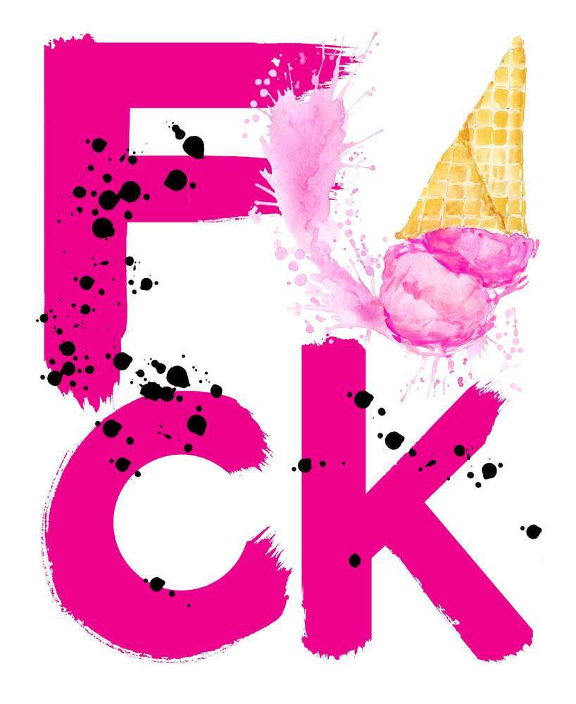 картина-постер Рожеве слово "fuck" із ріжком морозива