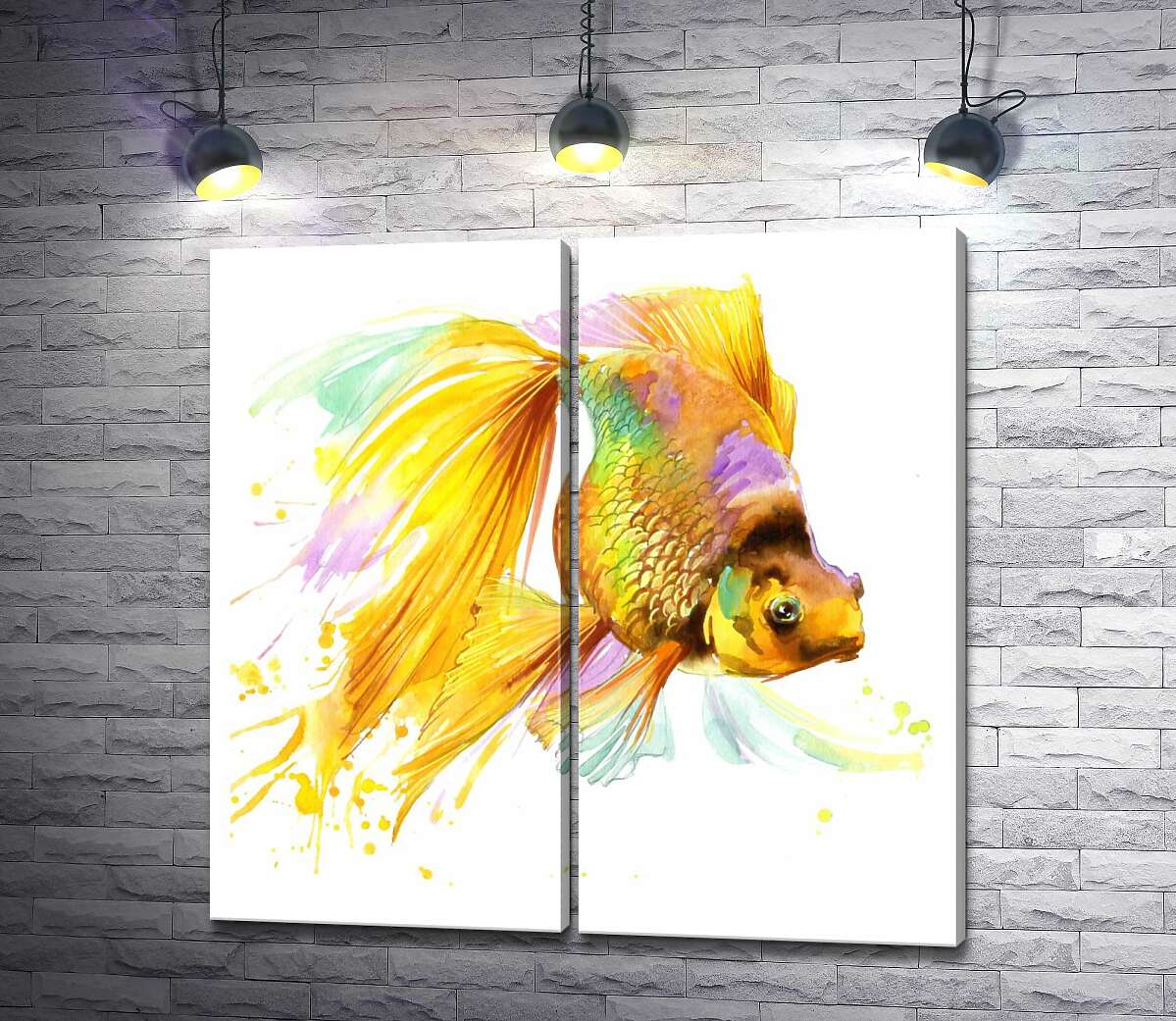 модульная картина Цветной блеск чешуи золотой рыбки