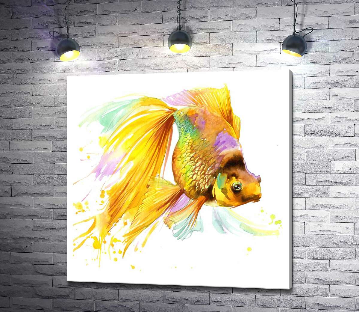 картина Цветной блеск чешуи золотой рыбки