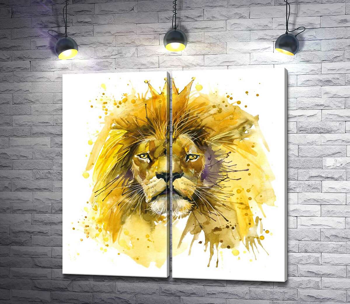 модульная картина Пышная золотая грива короля-льва