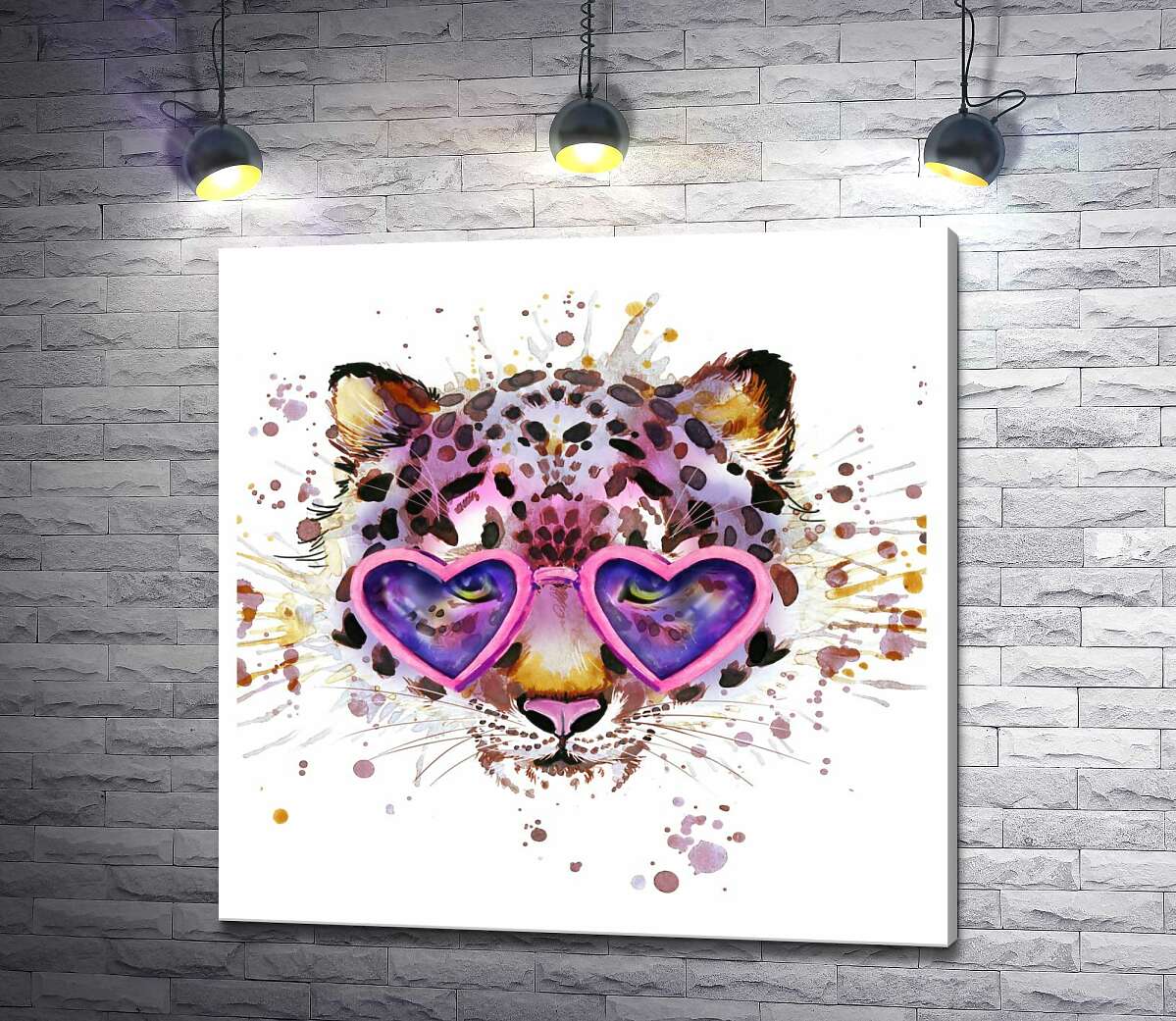 картина Модный леопард в розовых очках