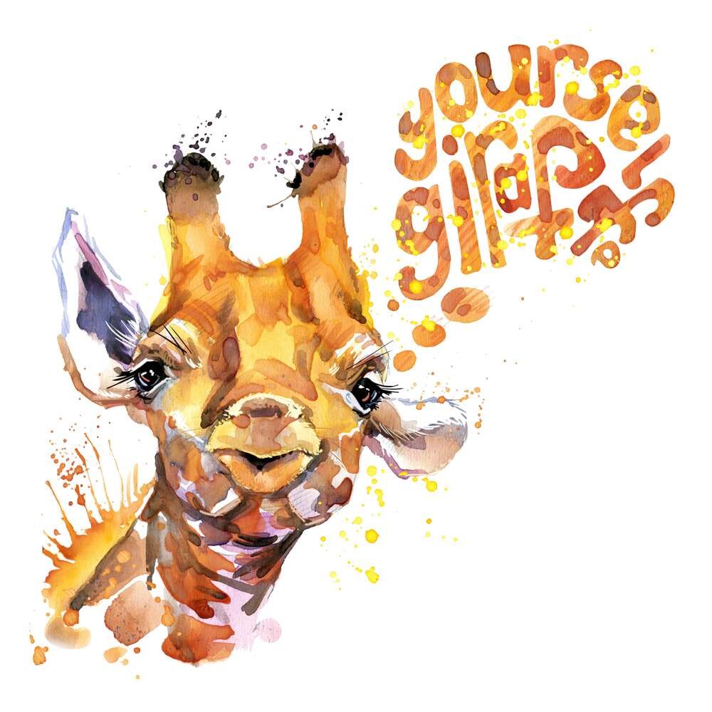 картина-постер Жирафа вимовляє слова "yourself giraffe"